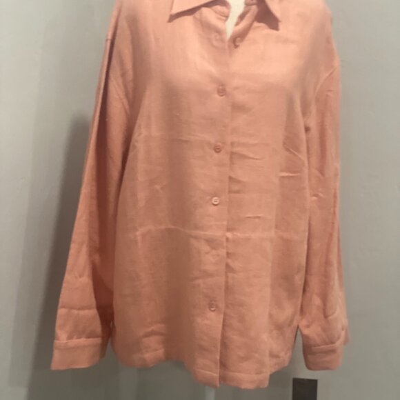 NWT Finity Naturals 2X Coral Button Up - Picture 6 of 9